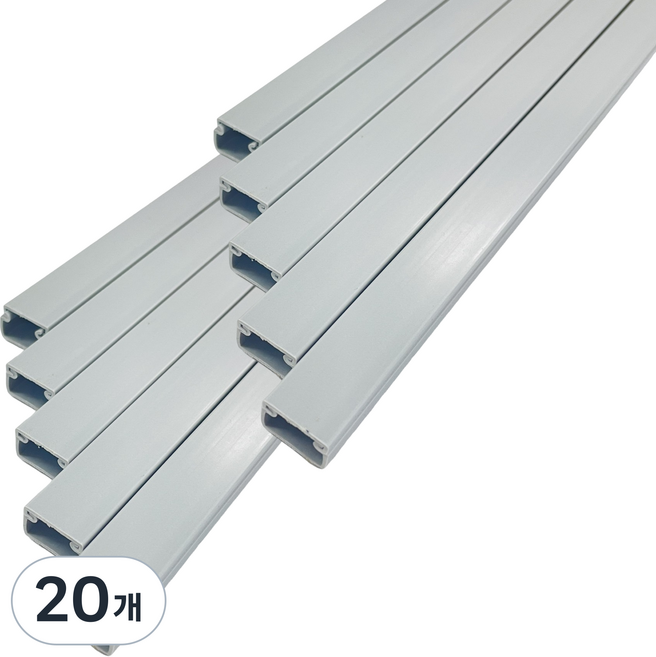 리빙포올 사각 전선몰딩, 그레이, 20개