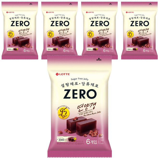 LOTTE 樂天 ZERO 軟羊羹 50g x 6入, 5個, 300g