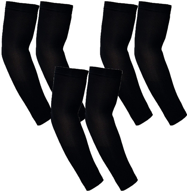 Waverick 冰感戶外防曬袖套 手腕型, 黑色, 3雙