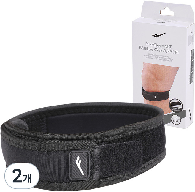 프로스펙스 퍼포먼스 파텔라 무릎 보호대, 블랙, 2개