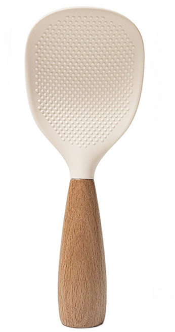 까사라이프 밥알 안붙는 스탠드 밥주걱, 아이보리, 1개