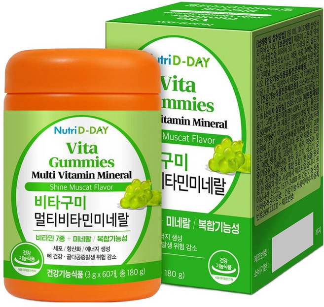 뉴트리디데이 비타구미 멀티비타민 미네랄, 60정, 1개