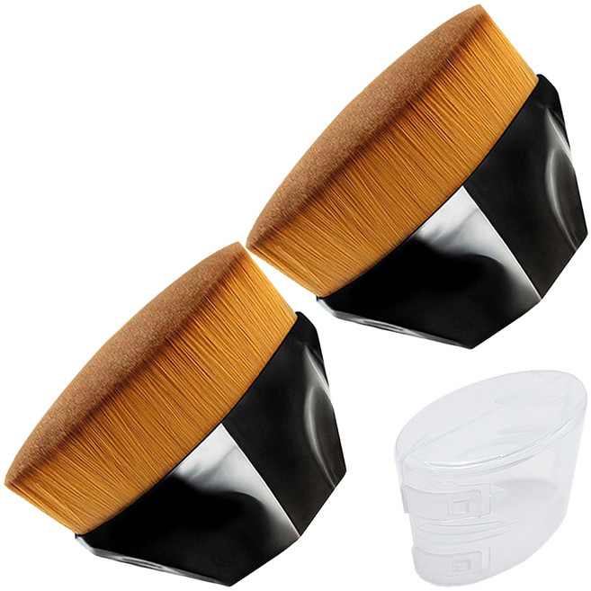 바코젤 파운데이션 메이크업 브러쉬, 블랙, 2개