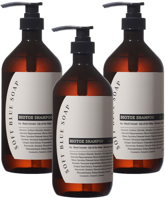 MUMCHIT 默契 Biotox草本萃取洗髮精 柔軟肥皂香, 3瓶, 1000ml