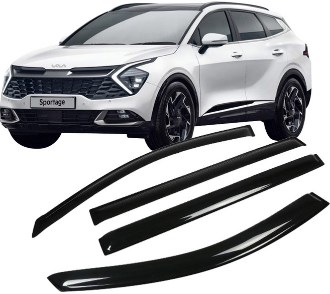 리드홈 스모그 차량용 썬바이저 4p 세트, 스포티지 NQ5, 투명블랙