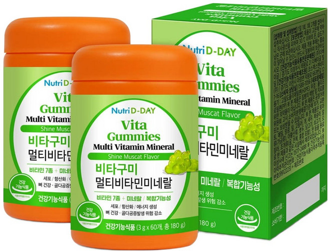 뉴트리디데이 비타구미 멀티비타민 미네랄, 60정, 2개