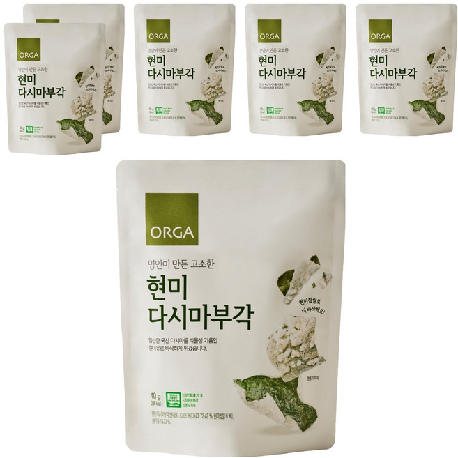 ORGA WHOLE FOODS 糙米炸海帶脆片, 40g, 6個