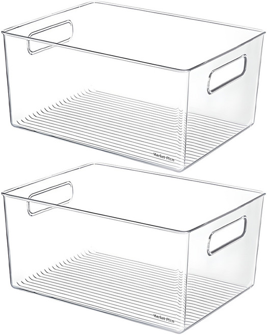 마켓플랜 미트 다용도 수납함, 투명, 2개