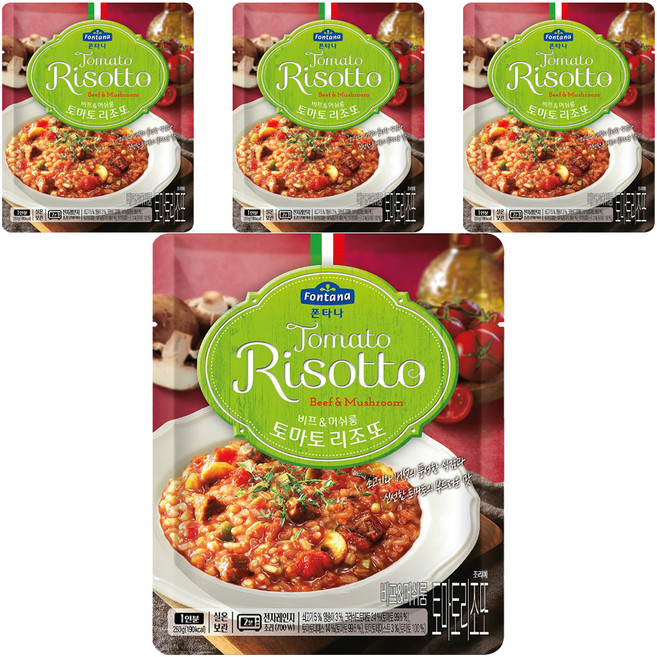폰타나 비프 앤 머쉬룸 토마토 리조또, 250g, 4개