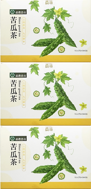 蔴鑽農坊 苦瓜袋茶, 3個, 15個裝, 3g