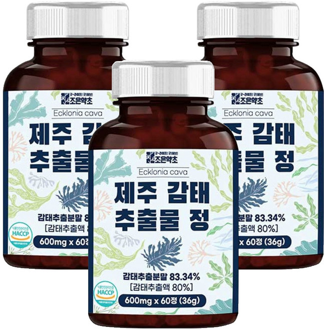 조은약초 제주 감태 추출물 정, 60정, 3개