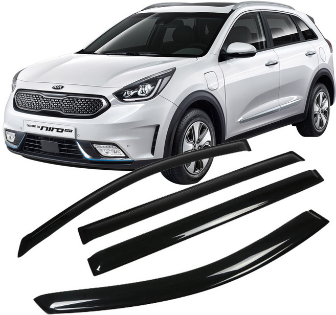 리드홈 스모그 차량용 썬바이저 4p 세트, 니로, 투명블랙