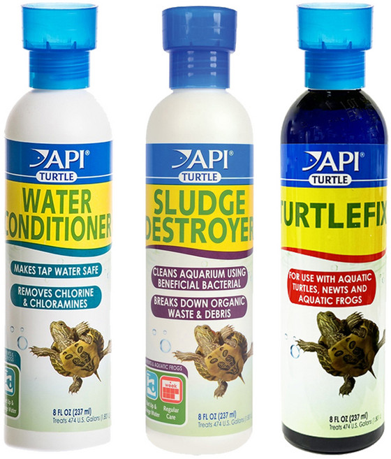 에이피아이 터틀 수질개선제 슬러지+컨디셔너+픽스, 1세트, 237ml