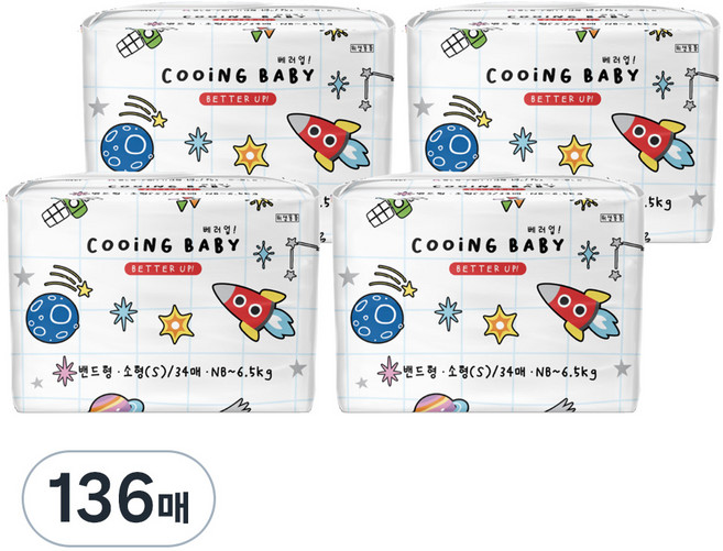 Cooing 쿠잉 베러업 밴드형, 소형(S), 136매