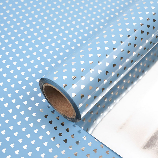 스몰하트 비닐 증착롤 포장지 중 37.5cm x 17m, 하늘, 1개