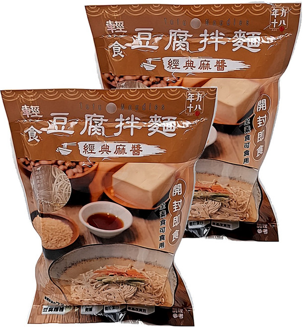 年方十八 輕食豆腐拌麵 經典麻醬 186g, 2包