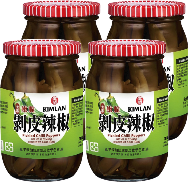 KIMLAN 金蘭 剝皮辣椒, 450g, 4罐