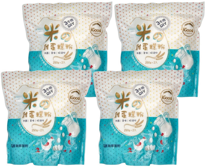 聯華製粉 米雞蛋糕粉 2包, 250g, 4袋