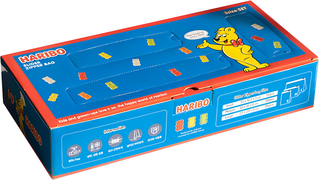 HARIBO 滑軌夾鏈袋3件組, 1套, 混合