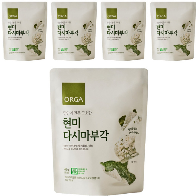 올가홀푸드 현미 다시마부각, 40g, 5개