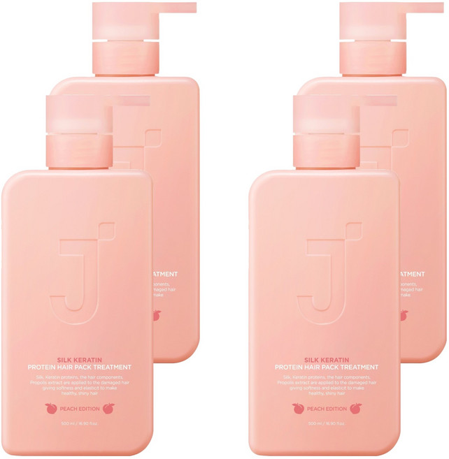 제이숲 실크 케라틴 단백질 트리트먼트 피치 에디션, 500ml, 4개