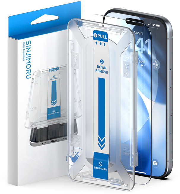 신지모루 AR 프로 하이포지션 무반사 고화질 강화유리 EZ틀 휴대폰 액정보호필름, 1세트