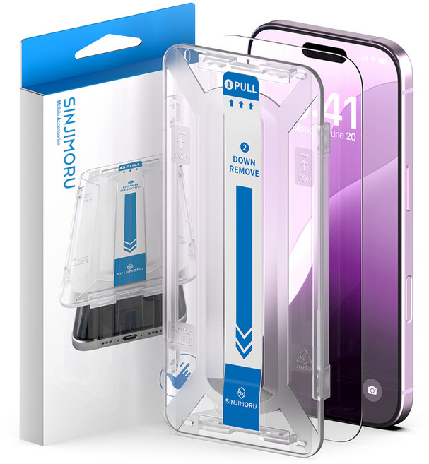 신지모루 AR 프로 하이포지션 무반사 고화질 강화유리 EZ틀 휴대폰 액정보호필름, 1세트