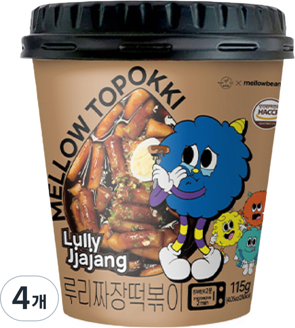 멜로우빈 루리 짜장 떡볶이, 115g, 4개
