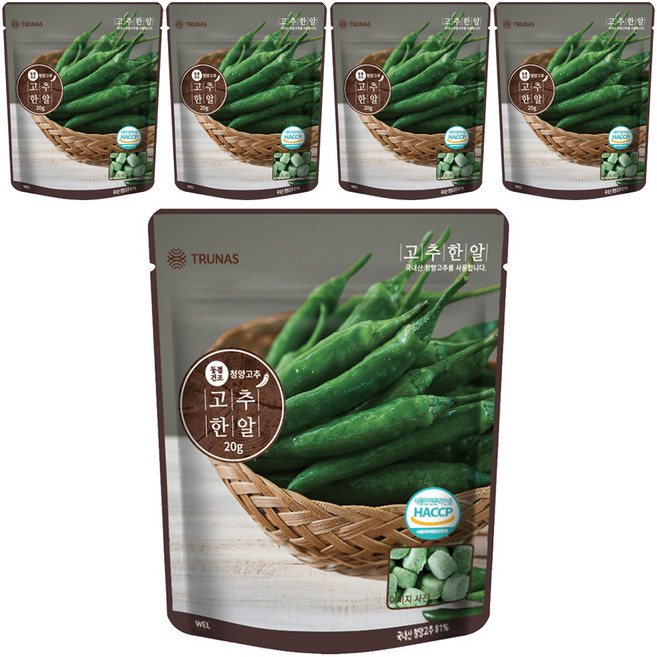 자연한알 간편 양념 고추한알, 20g, 5개