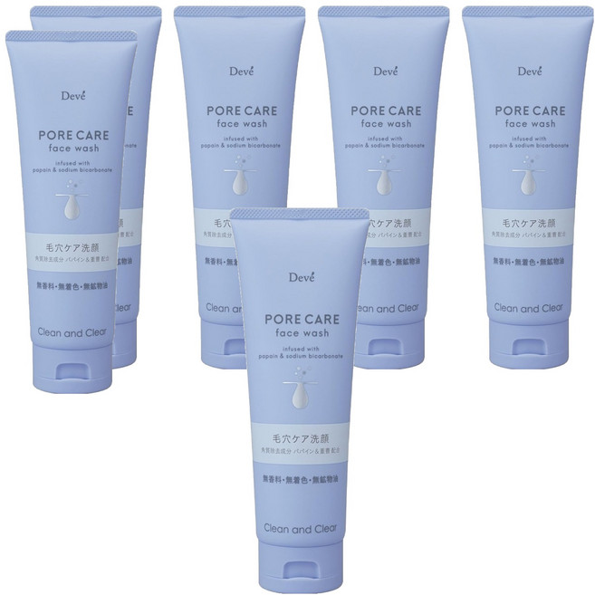 KUMANO 熊野油脂 DEVE 毛孔淨緻洗面乳 藍色, 170g, 6條