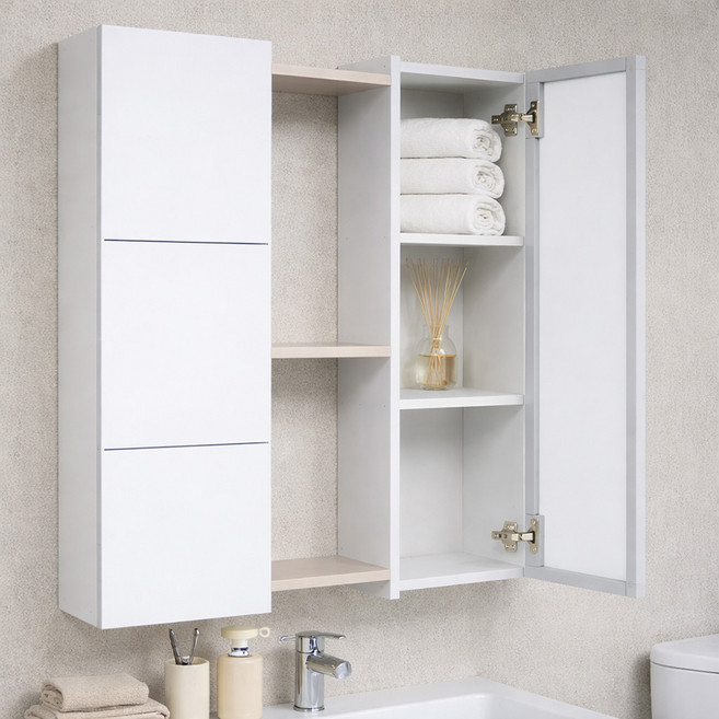 와이드 MD십자 욕실수납장 700 방문설치, 1개
