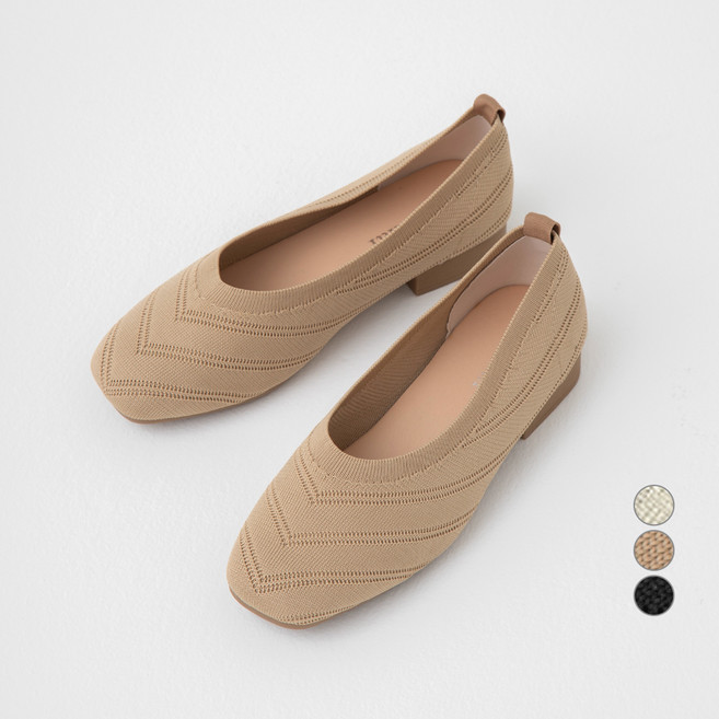 아피나르 브이니트 컬러 플랫 슈즈