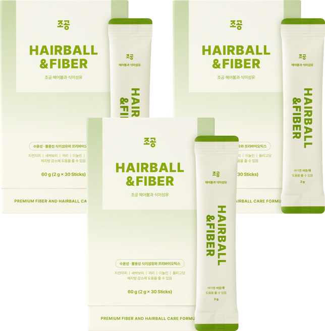 조공 반려동물 식이섬유 영양제, 60g, 헤어볼, 3개