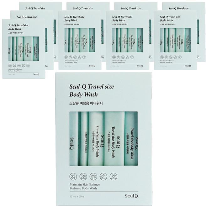 스칼큐 친환경 여행용 약산성 일회용 바디워시 스틱, 200ml, 10개