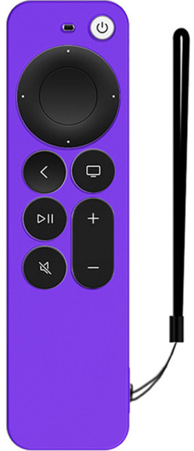 GRAYCO 2021 애플 TV 4K 6세대 리모컨 컬러 풀커버 케이스 BLACK + 손목 스트랩, PURPLE, 1개