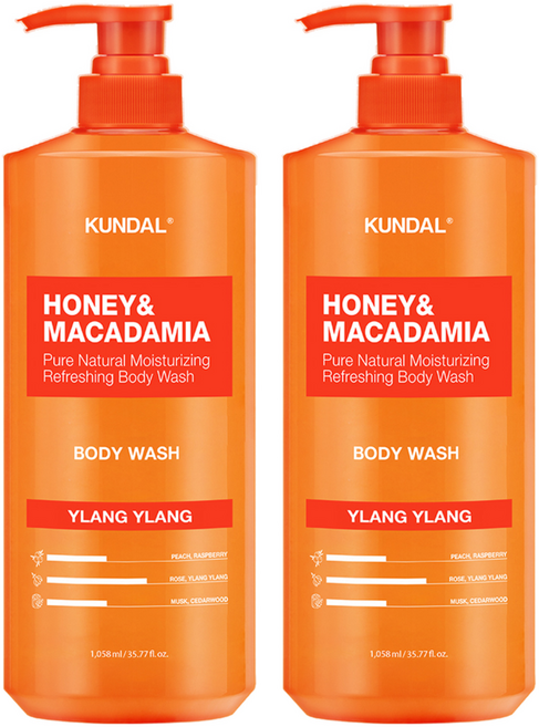 쿤달 퓨어 바디워시 바디클렌저 일랑일랑향, 1.058L, 2개