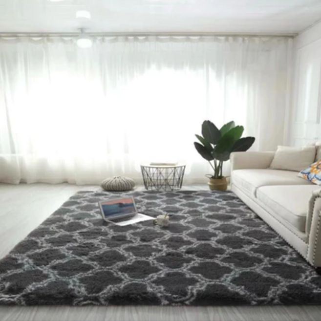 北歐風漸層渲染長絨毛地毯