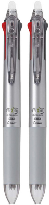 프릭션 슬림 3색 볼펜 0.5mm, 다크실버, 2개