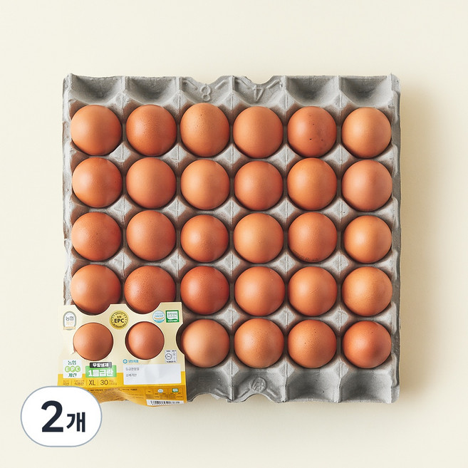 농협 EPC 계란 무항생제 1등급란 XL, 30구, 2개