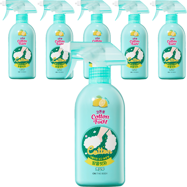 온더바디 코튼풋 발을 씻자 풋샴푸 레몬민트향, 1개입, 6개, 510ml