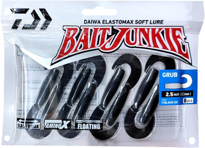 DAIWA 大和 BaitJunkie MINNOW BLACK UV 軟蟲 2.5", 1個