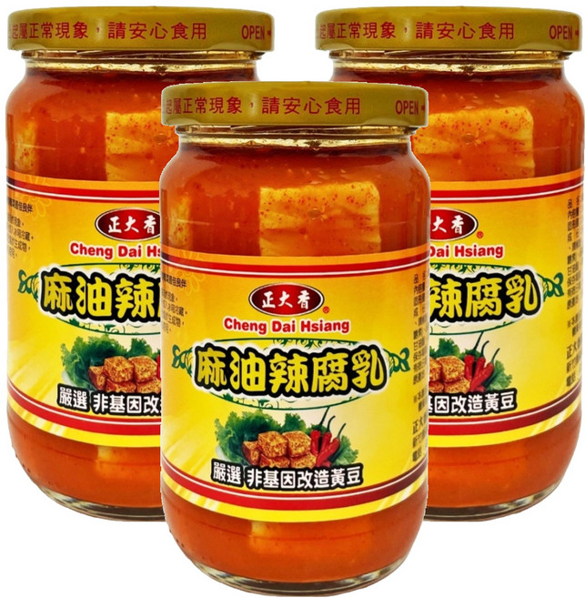 正大香 麻油辣腐乳, 340g, 3罐