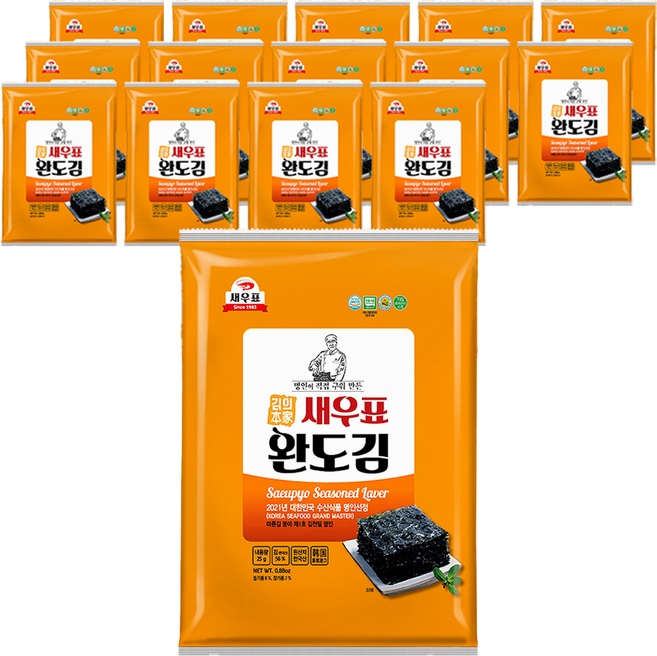 새우표 완도 오리지널 전장김, 25g, 15개