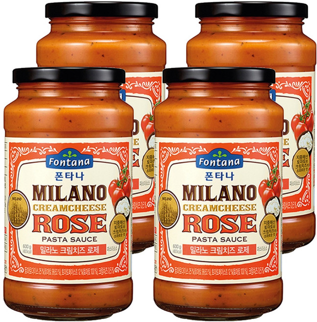 폰타나 밀라노 크림치즈 로제 파스타소스, 600g, 4개
