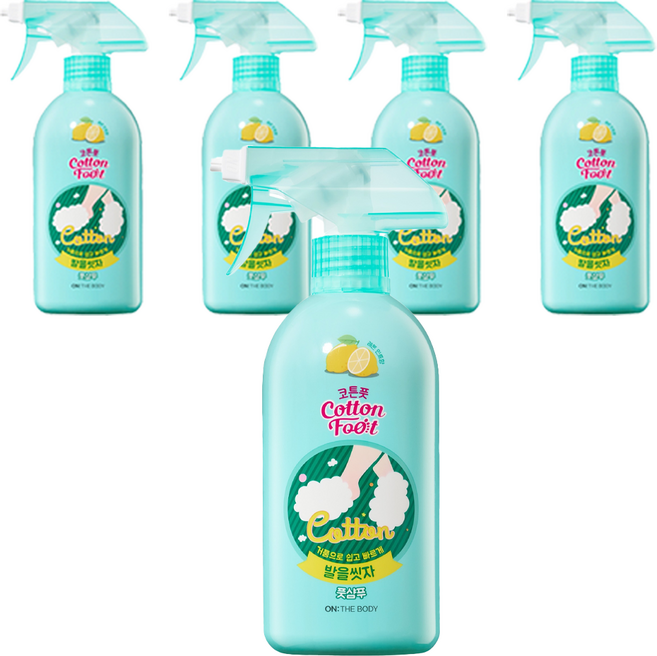 온더바디 코튼풋 발을 씻자 풋샴푸 레몬민트향, 1개입, 5개, 510ml