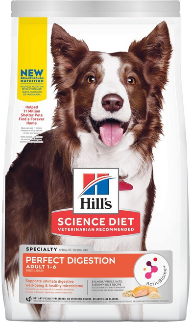 Hill's 希爾思 SCIENCE DIET 成犬 完美消化 顆粒, 鮭魚+全燕麥+糙米, 1.58kg, 1袋