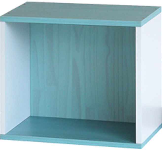 양지가구 공간박스 책장, 백색 + 하늘, 1단