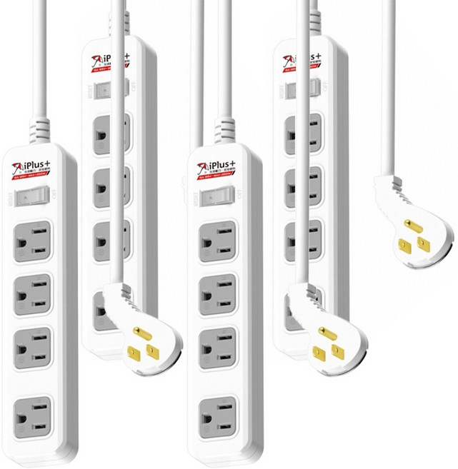 iPlus 保護傘 1切4座扁插延長線, 2.7m, 白色, 4條