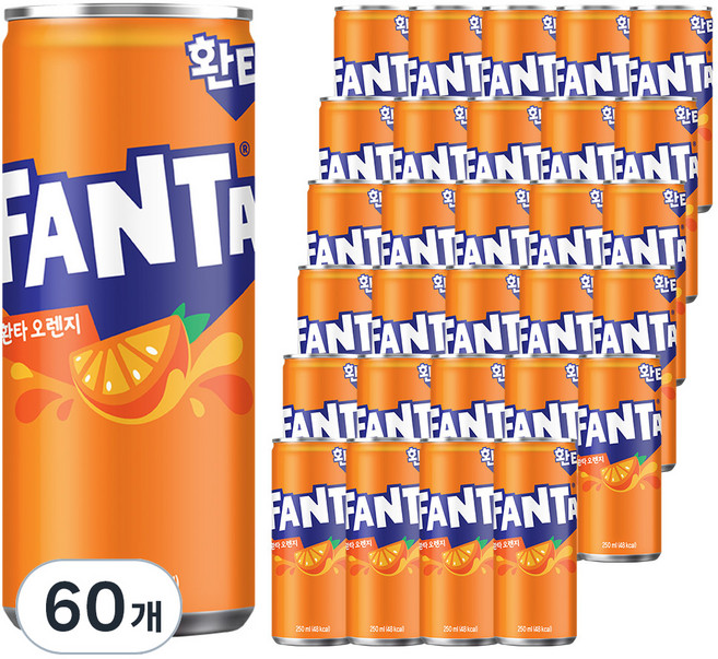 환타 오렌지 탄산음료, 250ml, 60개