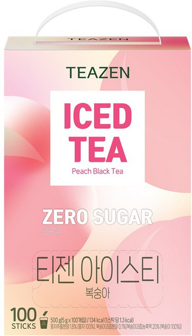 티젠 제로슈가 아이스티 복숭아, 5g, 1개, 100개입